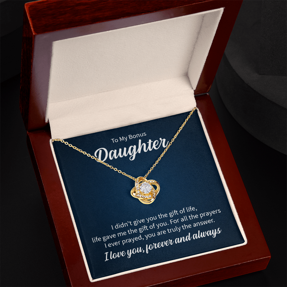Gift for Bonus Daughter – Love Knot Necklace – Stepdaughter Gift