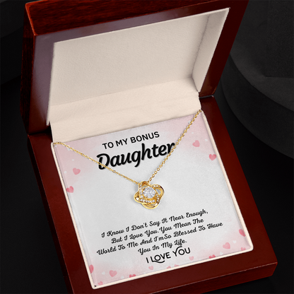 To My Bonus Daughter Necklace – Love Knot Gift