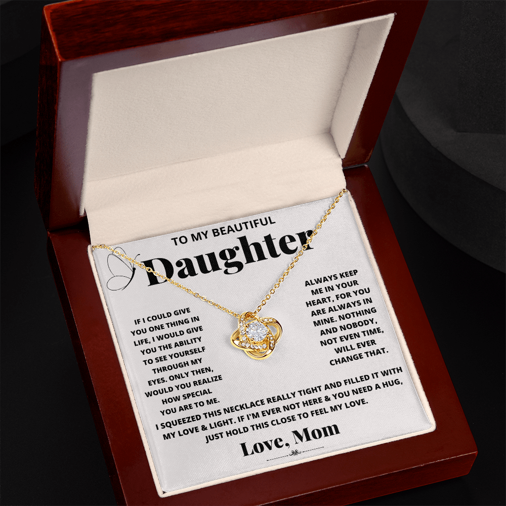 Gift for Daughter – Love Knot Necklace from Mom