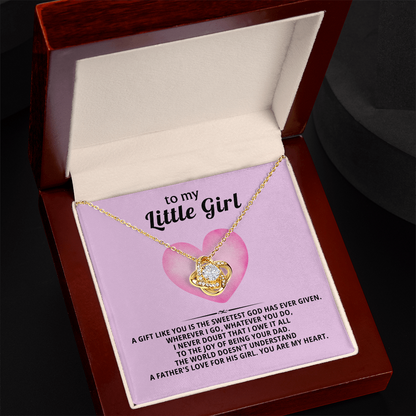To My Little Girl Necklace – Love Knot Gift from Dad