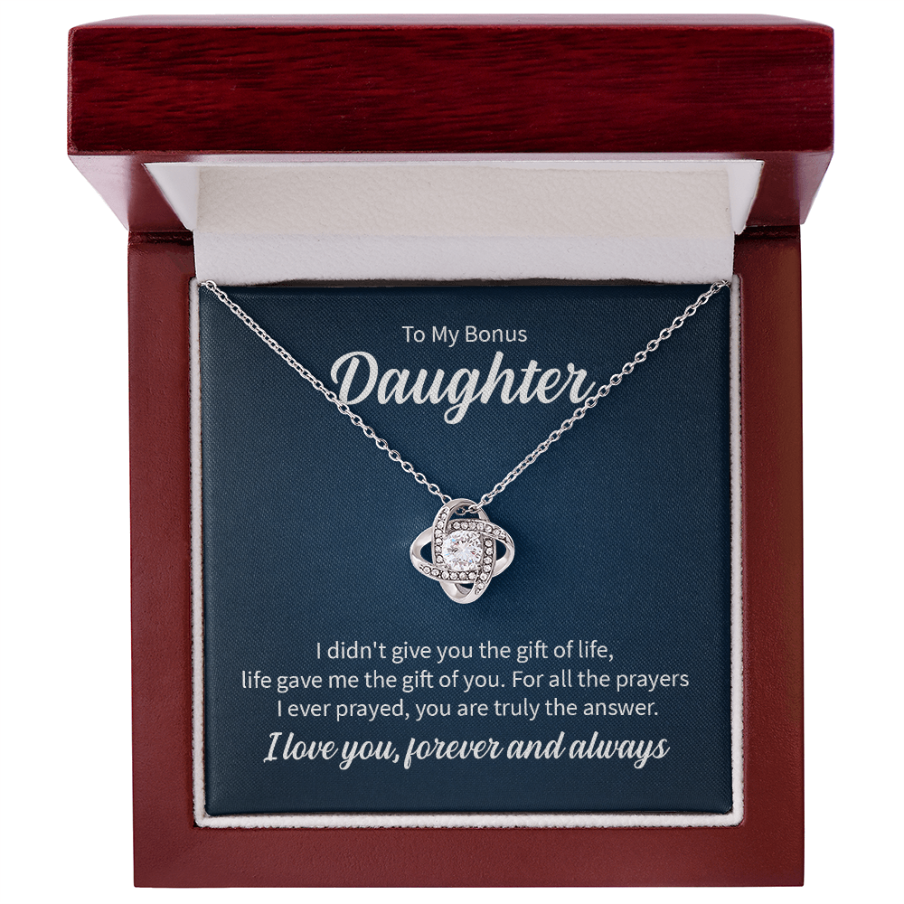 Gift for Bonus Daughter – Love Knot Necklace – Stepdaughter Gift