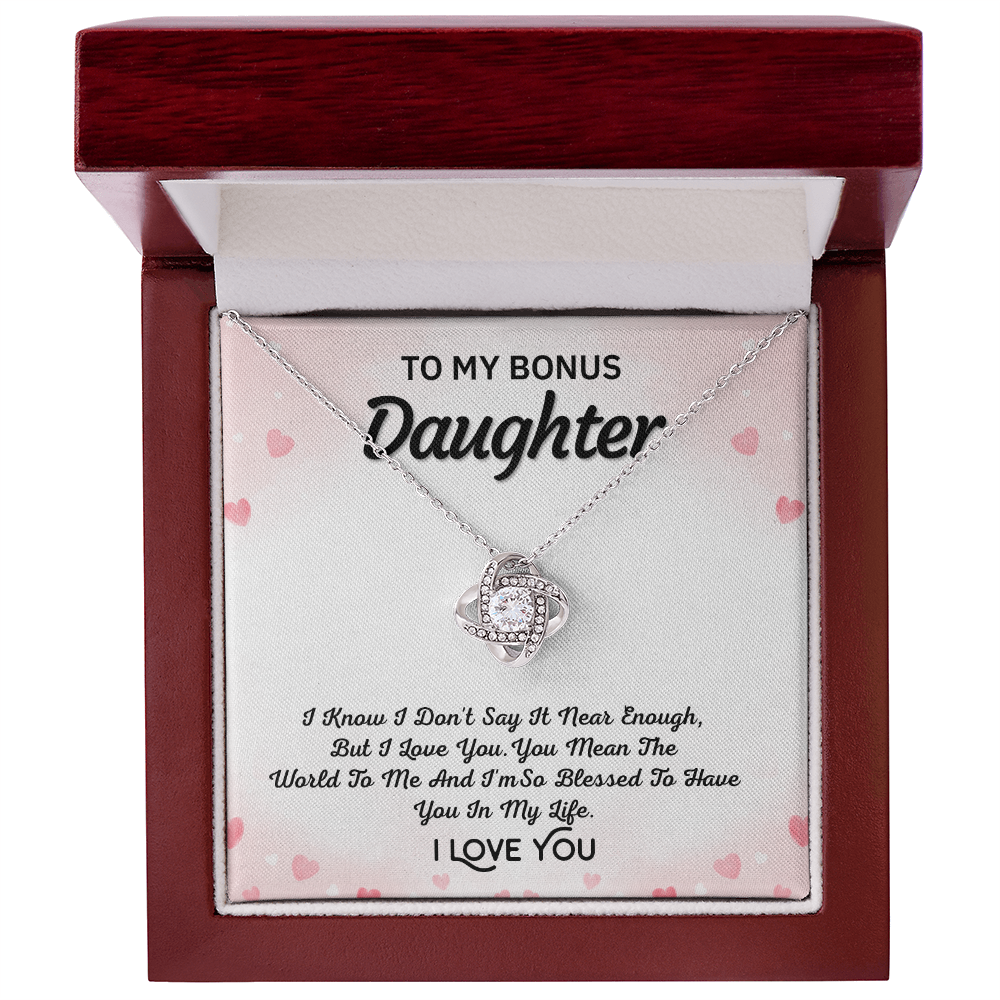 To My Bonus Daughter Necklace – Love Knot Gift