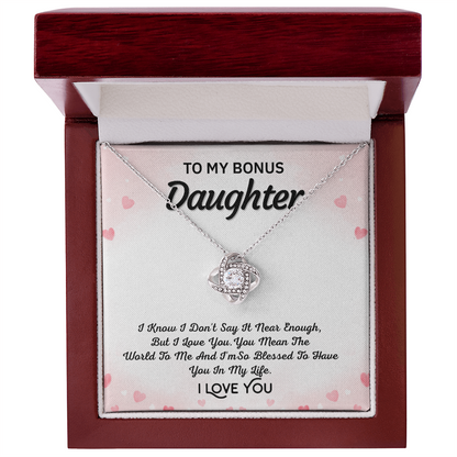 To My Bonus Daughter Necklace – Love Knot Gift