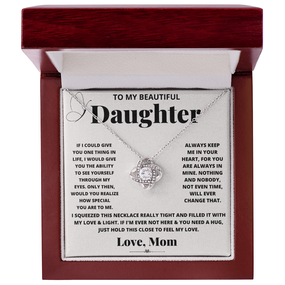 Gift for Daughter – Love Knot Necklace from Mom