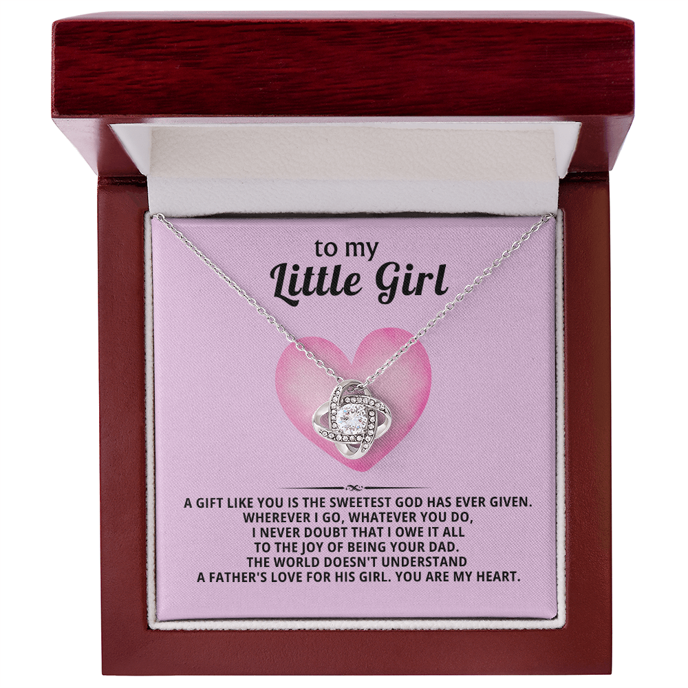 To My Little Girl Necklace – Love Knot Gift from Dad