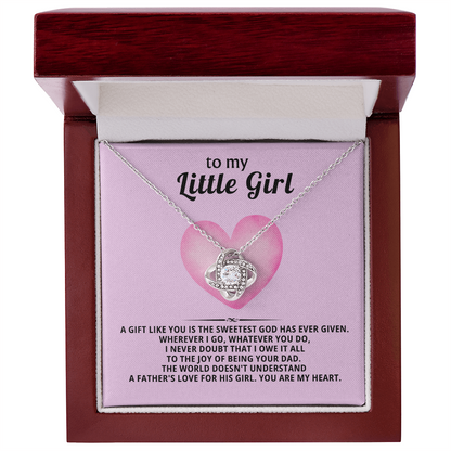 To My Little Girl Necklace – Love Knot Gift from Dad