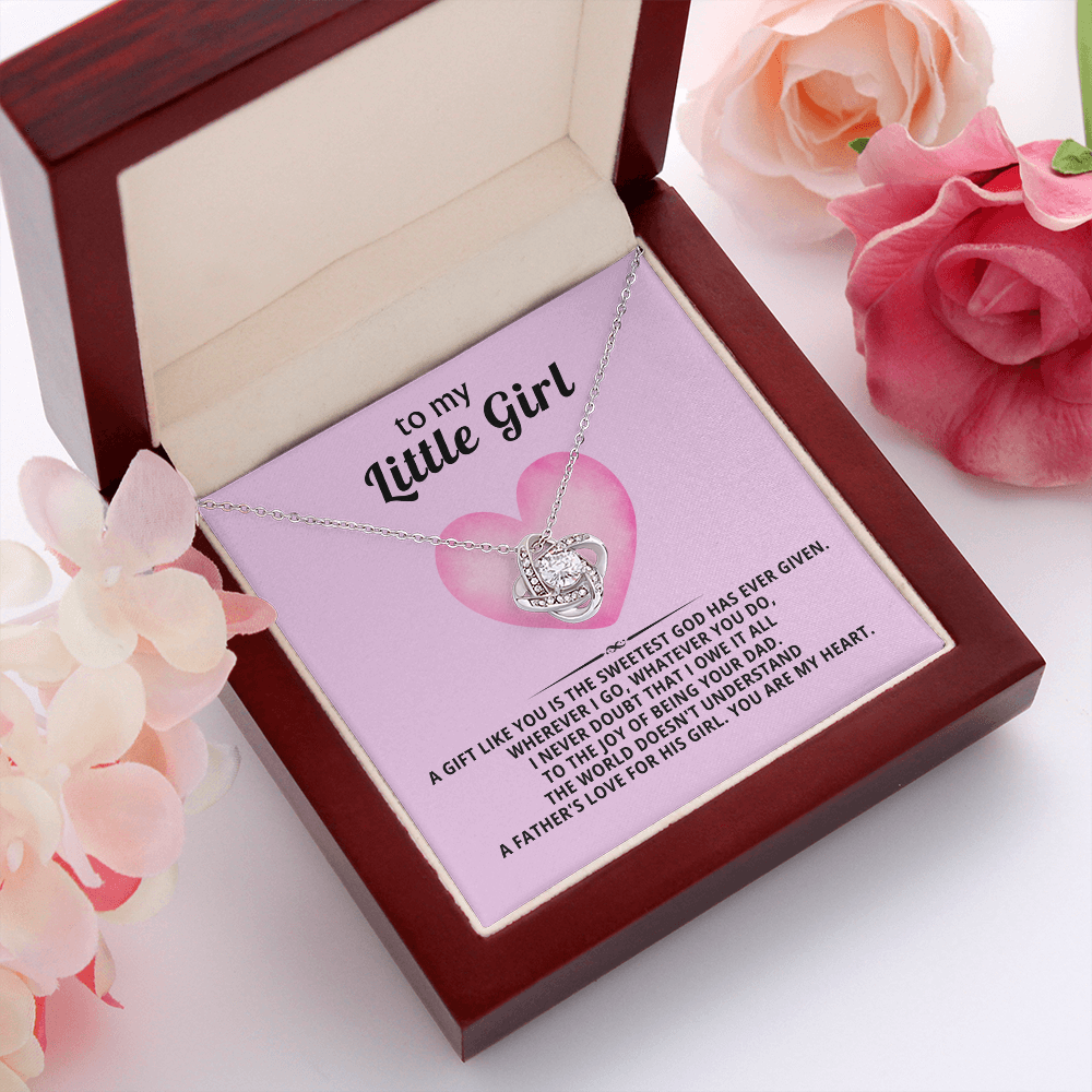 To My Little Girl Necklace – Love Knot Gift from Dad