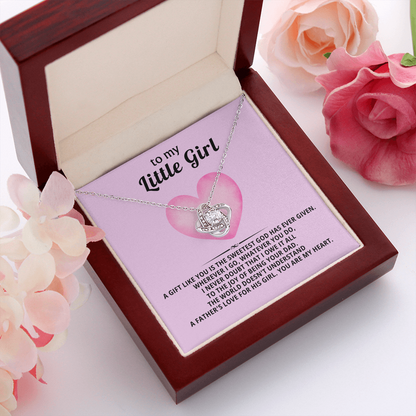 To My Little Girl Necklace – Love Knot Gift from Dad