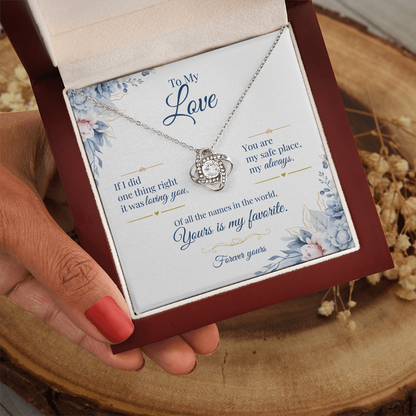 To My Love - Love Knot Necklace Gift for Her