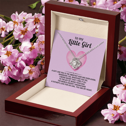 To My Little Girl Necklace – Love Knot Gift from Dad