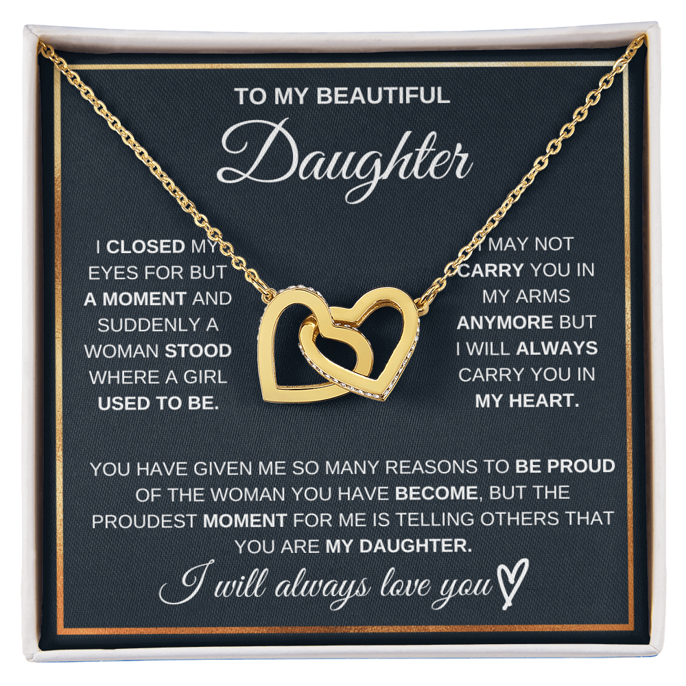 Gift for Daughter – Interlocking Hearts Necklace – Sentimental Jewelry