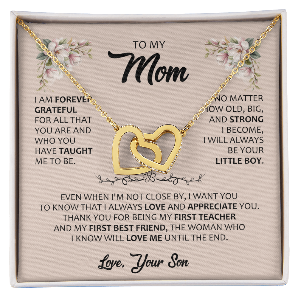 Gift for Mom – Interlocking Hearts Necklace – Meaningful Jewelry