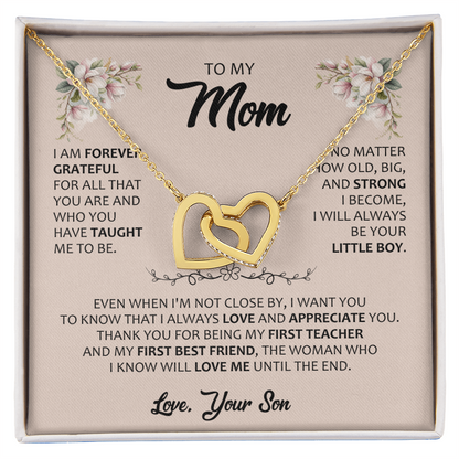 Gift for Mom – Interlocking Hearts Necklace – Meaningful Jewelry