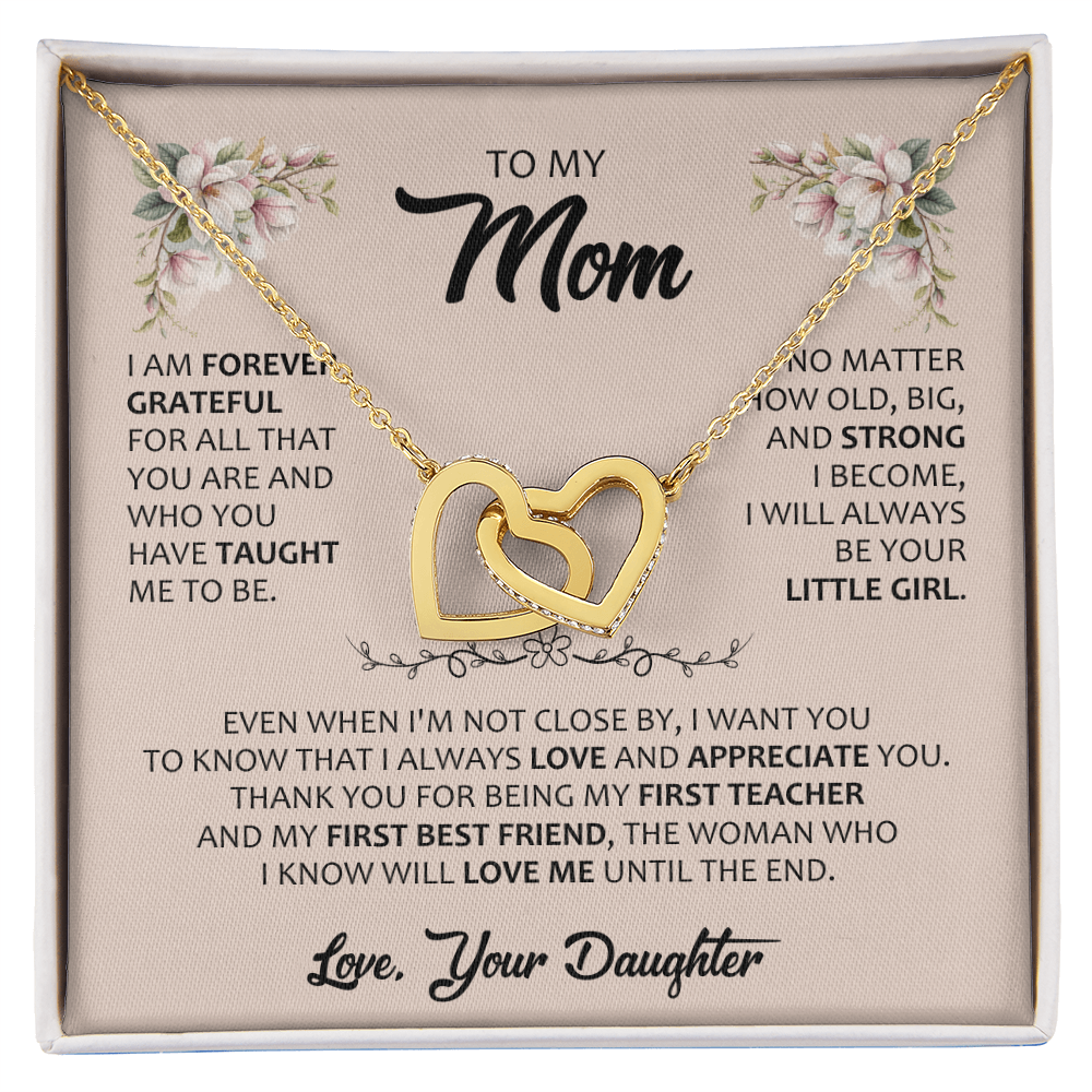 Gift for Mom – Interlocking Hearts Necklace – Meaningful Jewelry