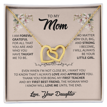 Gift for Mom – Interlocking Hearts Necklace – Meaningful Jewelry