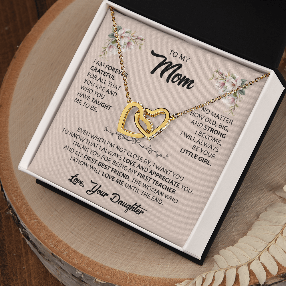 Gift for Mom – Interlocking Hearts Necklace – Meaningful Jewelry