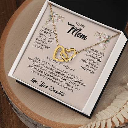 Gift for Mom – Interlocking Hearts Necklace – Meaningful Jewelry