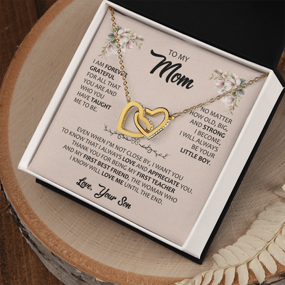 Gift for Mom – Interlocking Hearts Necklace – Meaningful Jewelry