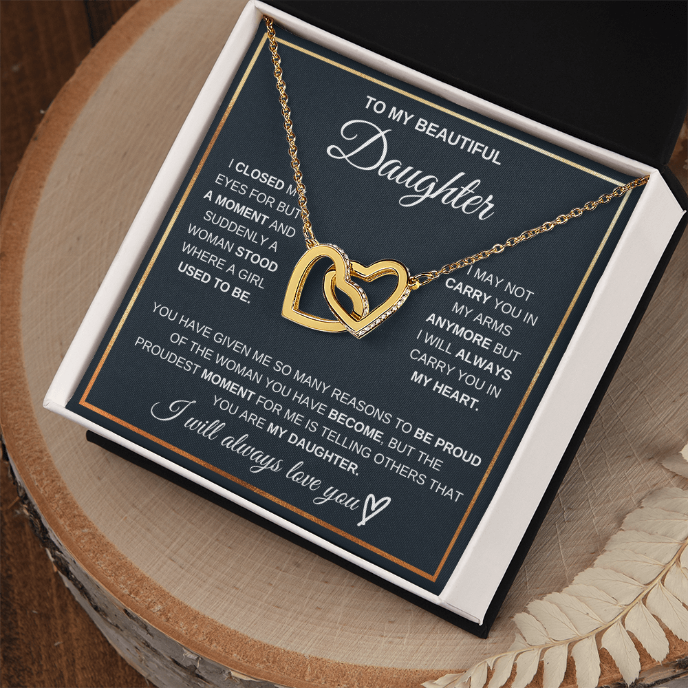 Gift for Daughter – Interlocking Hearts Necklace – Sentimental Jewelry