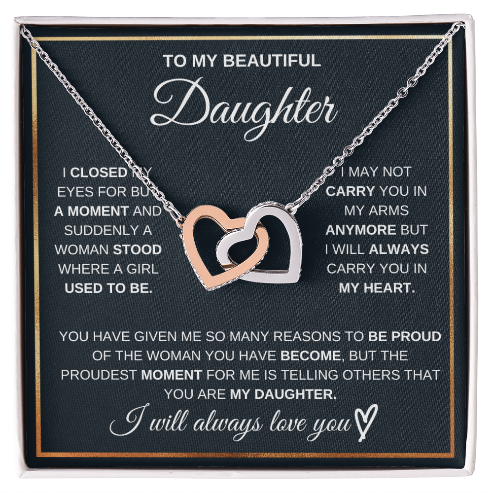 Gift for Daughter – Interlocking Hearts Necklace – Sentimental Jewelry