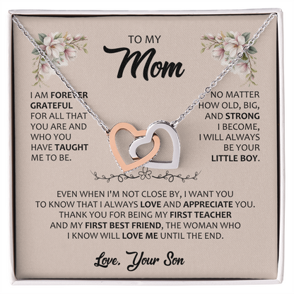 Gift for Mom – Interlocking Hearts Necklace – Meaningful Jewelry