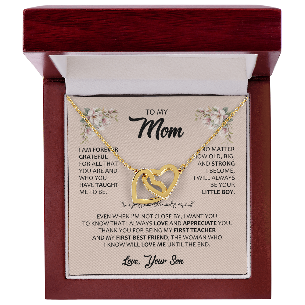 Gift for Mom – Interlocking Hearts Necklace – Meaningful Jewelry