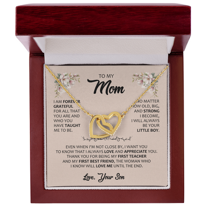 Gift for Mom – Interlocking Hearts Necklace – Meaningful Jewelry