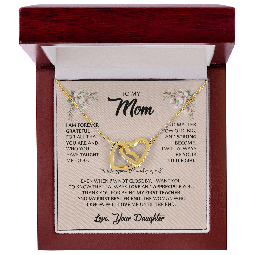 Gift for Mom – Interlocking Hearts Necklace – Meaningful Jewelry