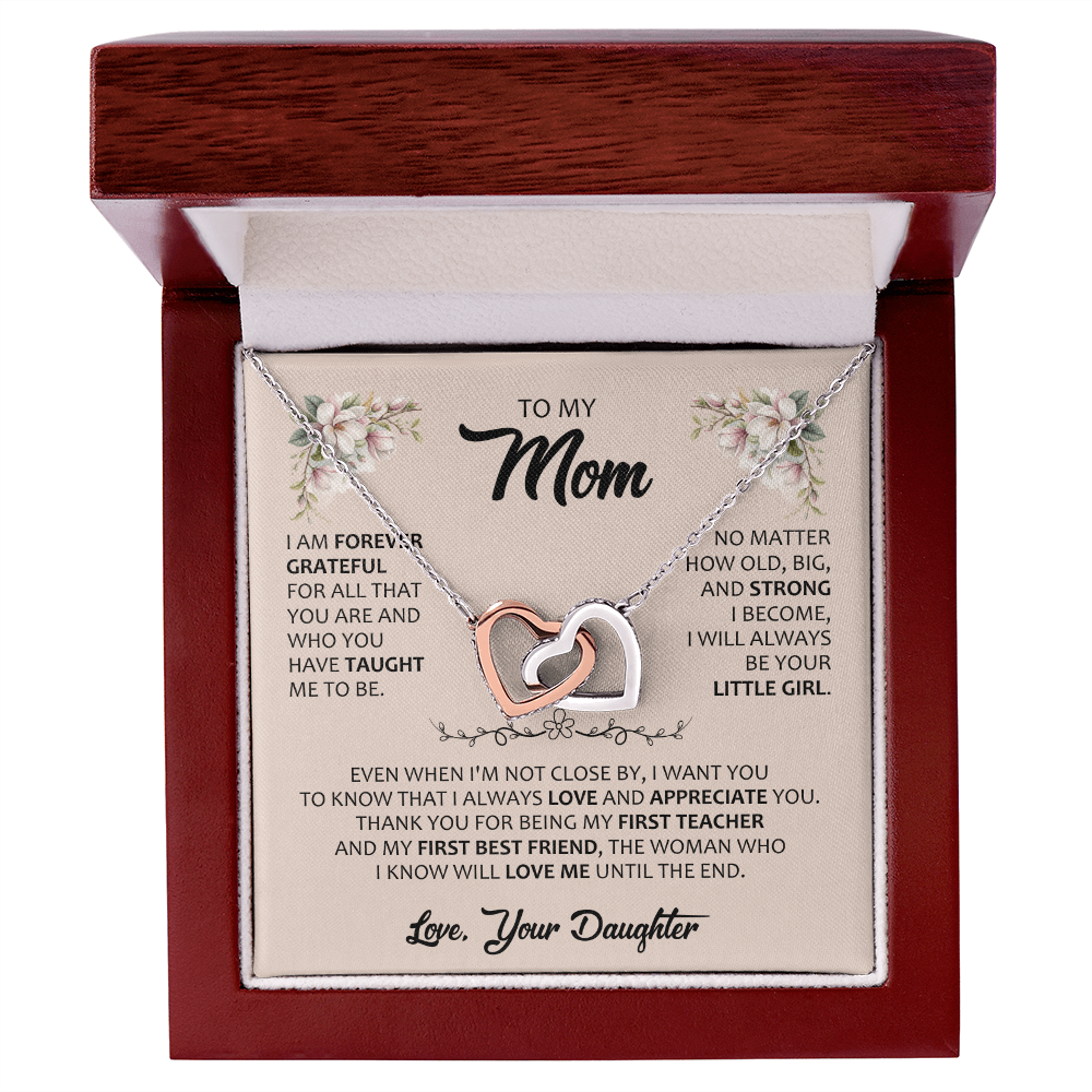 Gift for Mom – Interlocking Hearts Necklace – Meaningful Jewelry