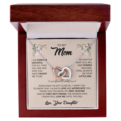 Gift for Mom – Interlocking Hearts Necklace – Meaningful Jewelry