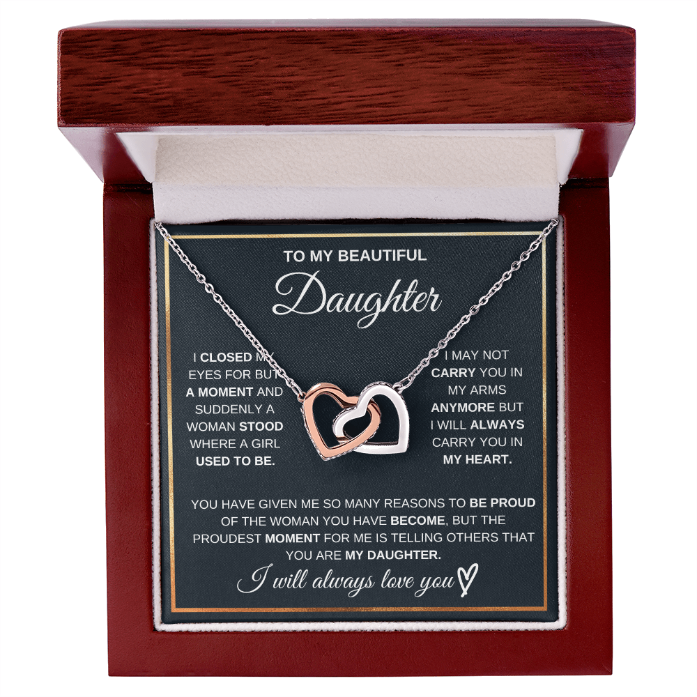 Gift for Daughter – Interlocking Hearts Necklace – Sentimental Jewelry