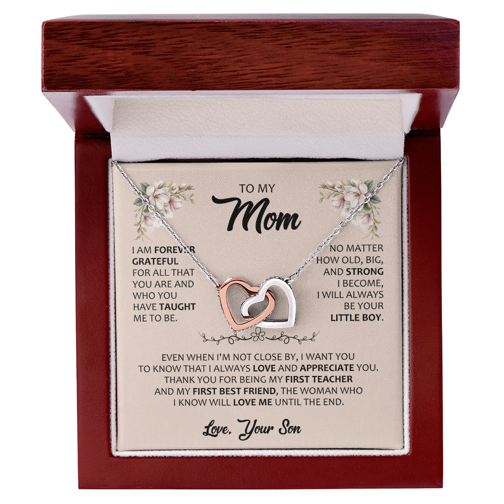 Gift for Mom – Interlocking Hearts Necklace – Meaningful Jewelry