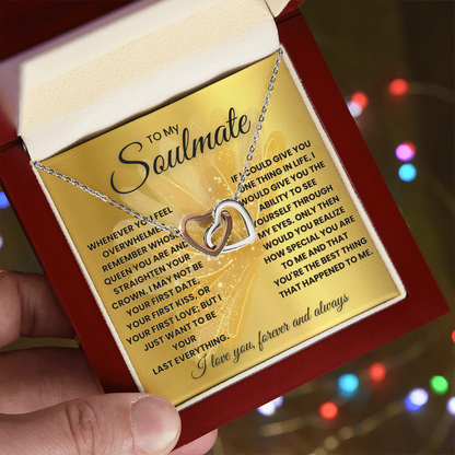 Gift for Soulmate – Interlocking Hearts Necklace for Wife