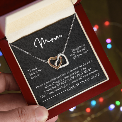To My Mom – You’re The World’s Okayest Mom Necklace Gift