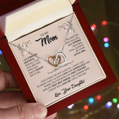 Gift for Mom – Interlocking Hearts Necklace – Meaningful Jewelry