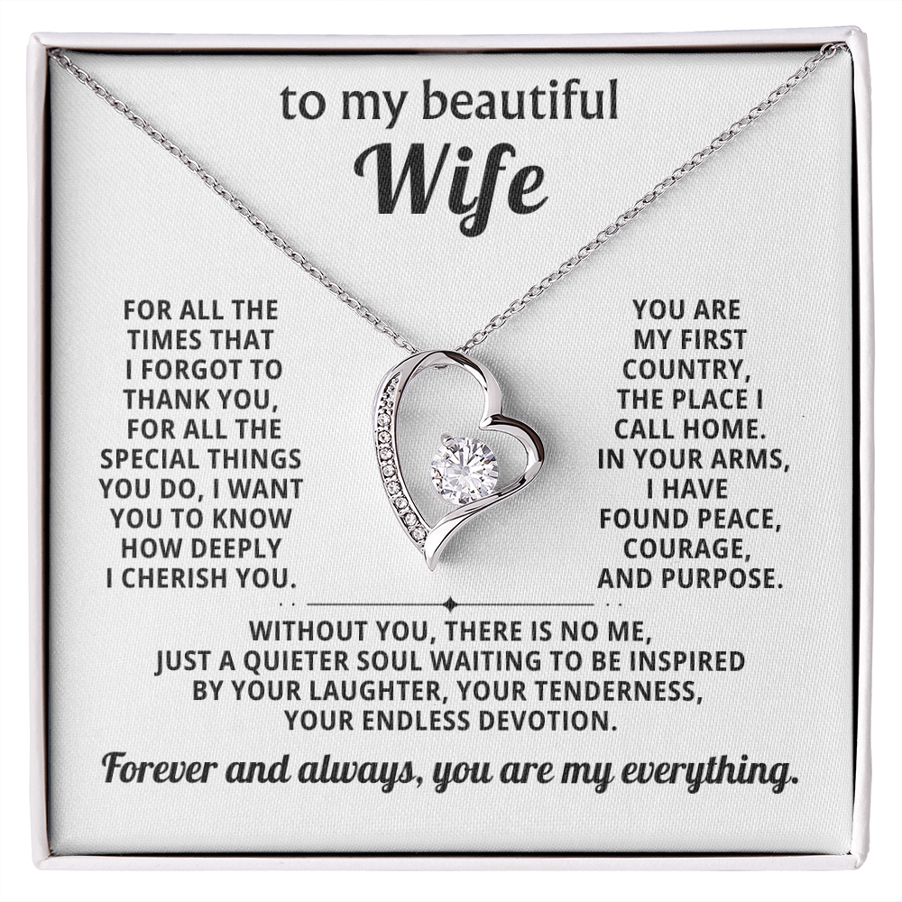 Gift for Wife – Forever Love Heart Necklace – Romantic Jewelry