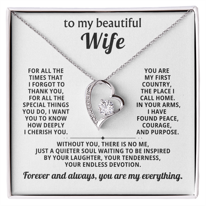 Gift for Wife – Forever Love Heart Necklace – Romantic Jewelry