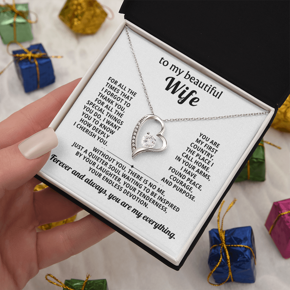 Gift for Wife – Forever Love Heart Necklace – Romantic Jewelry