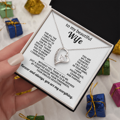 Gift for Wife – Forever Love Heart Necklace – Romantic Jewelry