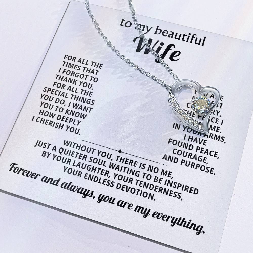 Gift for Wife – Forever Love Heart Necklace – Romantic Jewelry