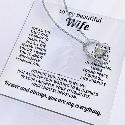 Gift for Wife – Forever Love Heart Necklace – Romantic Jewelry