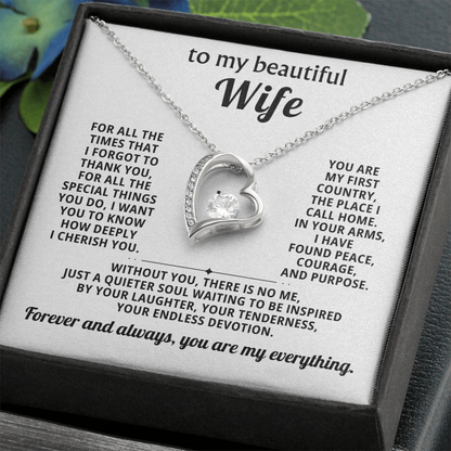 Gift for Wife – Forever Love Heart Necklace – Romantic Jewelry