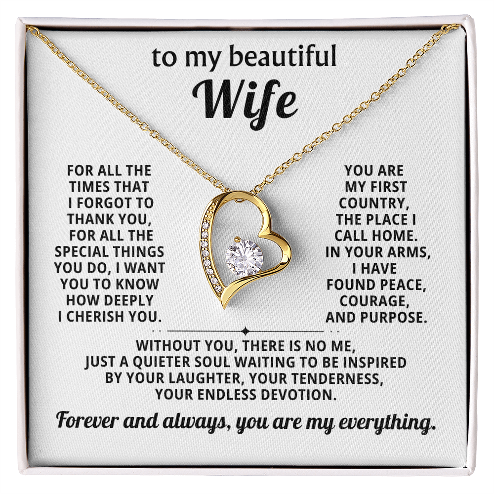 Gift for Wife – Forever Love Heart Necklace – Romantic Jewelry