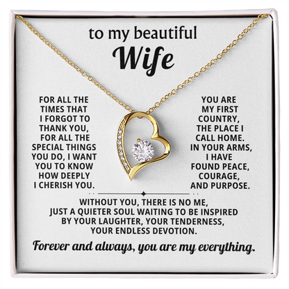 Gift for Wife – Forever Love Heart Necklace – Romantic Jewelry