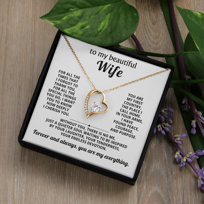 Gift for Wife – Forever Love Heart Necklace – Romantic Jewelry