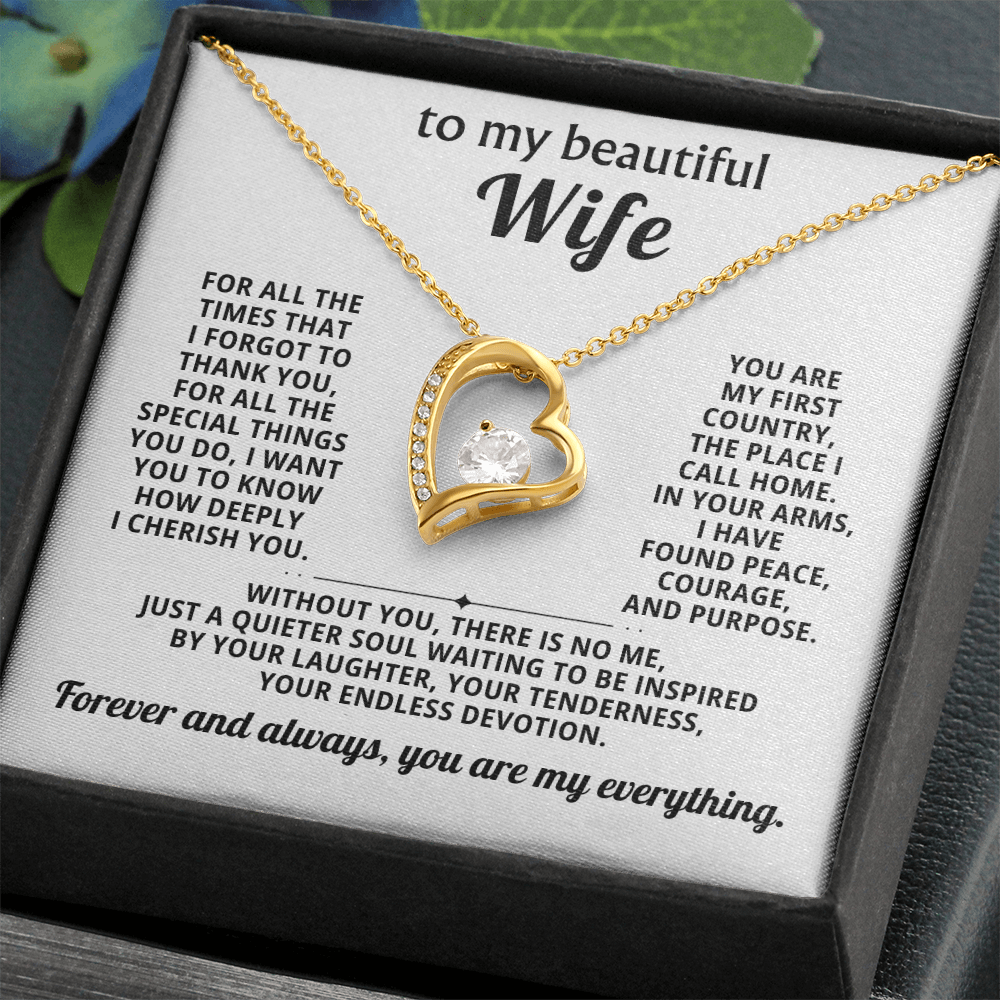 Gift for Wife – Forever Love Heart Necklace – Romantic Jewelry