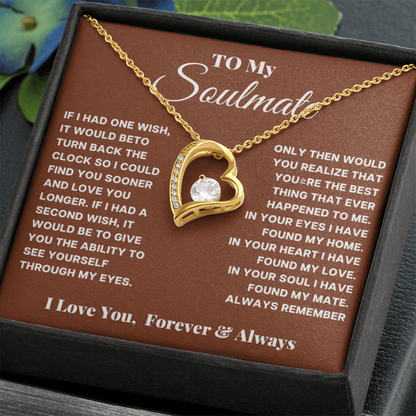 To My Soulmate Necklace – Romantic Gift for Wife