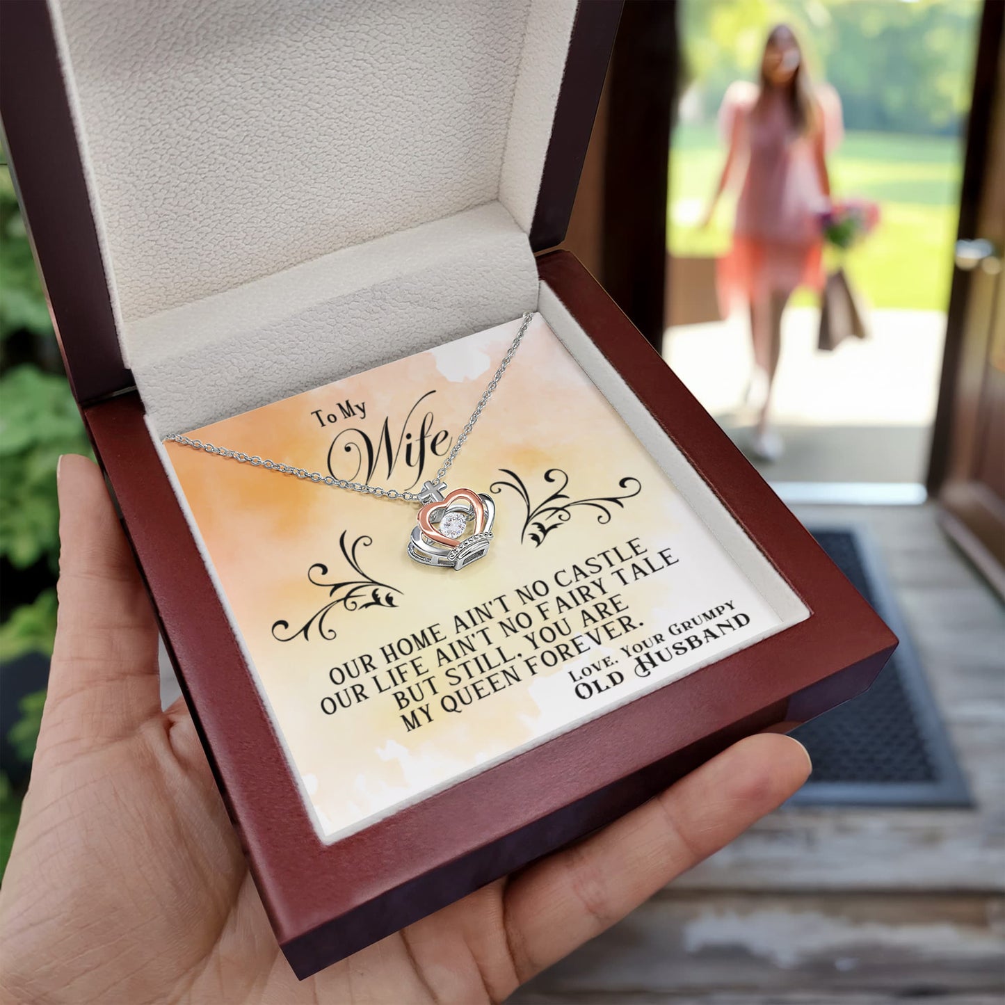 Gift for Wife – Crown Pendant Necklace – Romantic Jewelry for Her