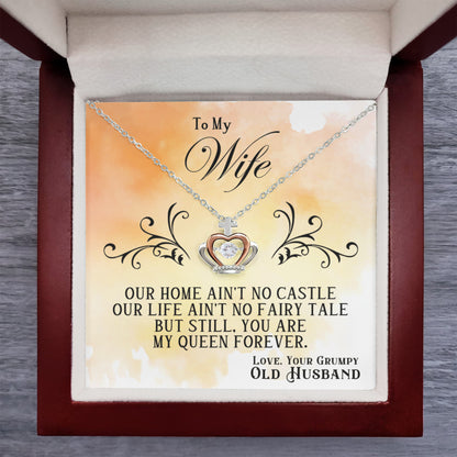 Gift for Wife – Crown Pendant Necklace – Romantic Jewelry for Her