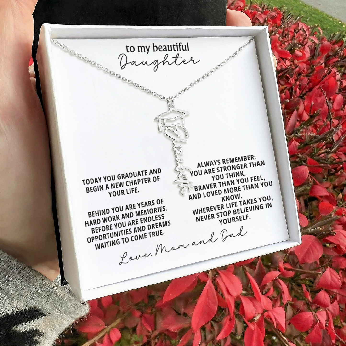 Gift for Daughter - Graduation Name Necklace